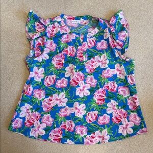 Women’s Pink, Green, Blue Floral Top
